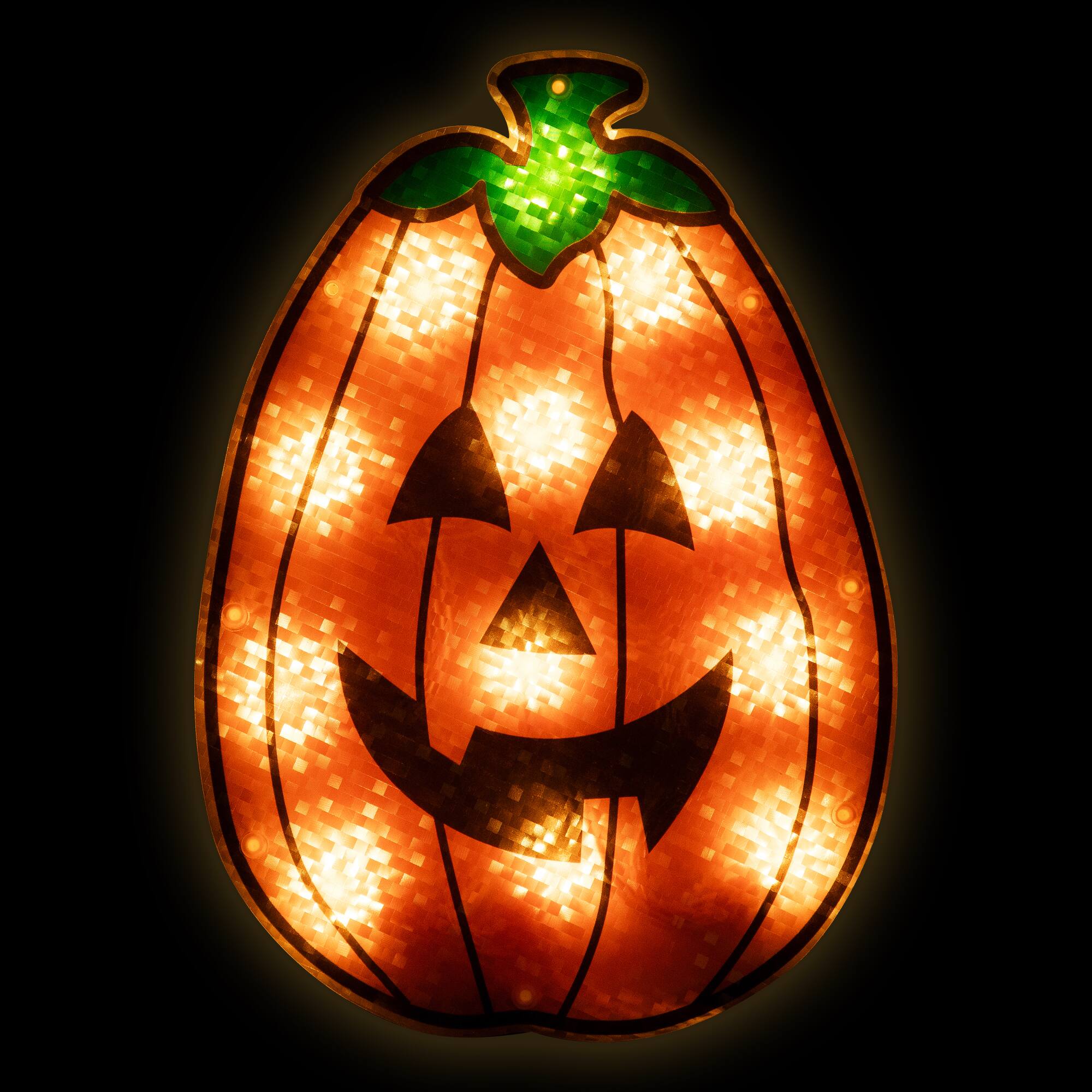 Lighted Jack-O-Lantern Halloween Window Silhouette